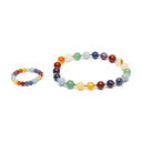 Set Armband En Ring Met Goudkleurige Kralen Chakra’s ±7 Cm