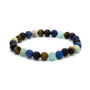 Armband Voor Brede Pols Met Lapis Lazuli Lavasteen Tijgeroog Amazoniet 0,8 cm