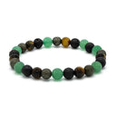 Armband Voor Brede Pols Met Groene Kwarts Lavasteen Tijgeroog En Pyriet 0,8 cm