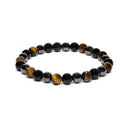 Armband Voor Brede Pols Met Tijgeroog Hematiet En Obsidiaan 0,8 Cm