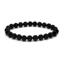 Elastische Armband Met Zwarte Toermalijn Voor Brede Pols 0,8 cm