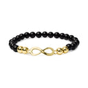 Armband Zwarte Toermalijn En Hematiet Met Infinity Symbool 4~6 Mm