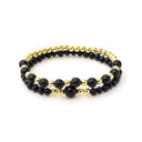Armband Zwarte Toermalijn Hematiet Elastische Set Van 2 3~8 Mm