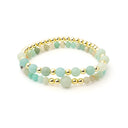 Armband Amazoniet En Hematiet Set Van 2 Elastisch 3~8 mm