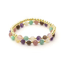 Armband Meerkleurige Gemengde Edelstenen Met Hematiet Set Van 2 3~8 Mm