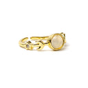 Ring Maanfasen Met Witte Agaat Verstelbaar 2 Cm