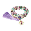 Mala Lotus Lepidoliet Amazoniet Witte Agaat Rozenkwarts Met Kwastje 108 Kralen 8 Mm