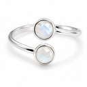 Geboortesteen Ring Maansteen Juni - 925 Zilver - Zilverkleurig