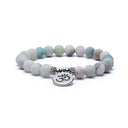 Mala Armband Amazoniet Met Ohm Symbool Op Elastiek