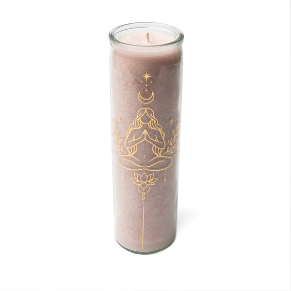Kaars Stearine Meditatie Zachtroze Ongeparfumeerd 21x6.5 cm