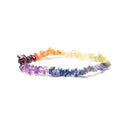 Edelsteen Splitarmband 7 Chakra Met Amethist Lapis Lazuli Ioliet Perdiot Citrien Carneool Granaat Elastisch
