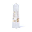 Bergkristal Obelisk Met Gegraveerde Reiki Symbolen 7-10 cm