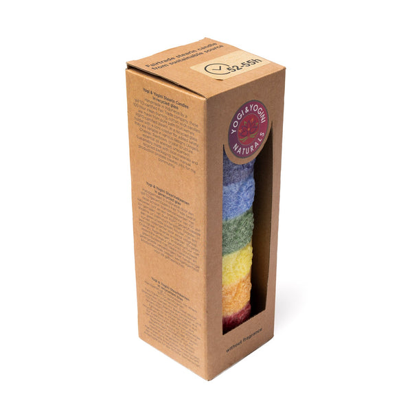 Kaars Stearine Chakra Relief Regenboog Ongeparfumeerd 20x6,5 cm