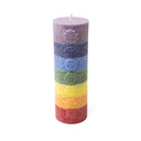Kaars stearine Chakra relief regenboog ongeparfumeerd -- 20x6,5cm