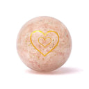 Orgoniet Bol Met Rozenkwarts En Hartsymbool ±5,5cm