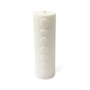 Kaars stearine Chakra relief gebroken wit ongeparfumeerd -- 20x6,5cm