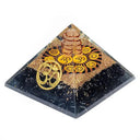 Orgoniet Piramide Chakra Met Zwarte Toermalijn En Ohm Symbool