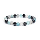 Edelsteen Armband Aquamarijn Labradoriet Tourmalijnkwarts Elastiek 8 mm