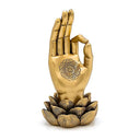 Ornament Gyan Mudra Met Mandala Op Lotusvoet Goudkleurig 11.7x10x21.3 cm