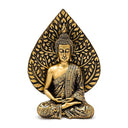 Boeddhabeeld Meditatie Met Bodhiblad Goudkleurig 16.8x10.3x23.8 cm