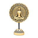 Deco Yoga Meditatie Rond Op Voet Polyresine Goudkleurig 15.5x8.5x24.5 Cm