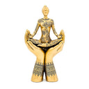 Ornament Polyresine Goudkleurig Yoga Meditatie Handen Staand 11.9 x 6 x 22.6 cm