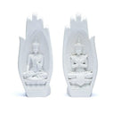 Boeddha Reliëfs In Namaste Mudra Handen Wit 11x21cm