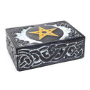 Tarotdoos Pentagram Zeepsteen Messing Inleg Hemelsblauw