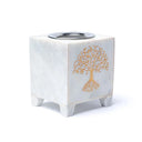 Wierookbrander Levensboom Marmer Wit 7.6x7.6x8.8 cm