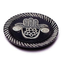 Wierook En Kegeltjes Brander Hand Fatima Zeepsteen Zwart Gepolijst 10 cm Per 3