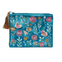 Etui Fluweel Bloemen Blauw 20x15 cm