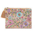 Etui Fluweel Bloemen Beige 20x15 cm