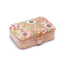 Sieraden- En Tarotdoosje Bloemen Fluweel Beige 11x15,5x5 cm