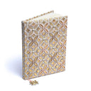Notitieboek Fluweel Bloem Des Levens Beige Goud 20x15 cm