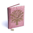 Notitieboek Levensboom Fluweel Roze 20x15 cm