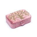 Sieraden- En Tarotdoos Met Levensboom Borduurwerk Fluweel Roze 11x15,5x5 cm