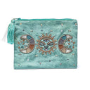 Etui Met Maanfasen Fluweel Mint 20x15 cm