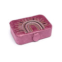Sieraden Tarotdoos Fluweel Paars Met Regenboog 11x15,5x5 cm