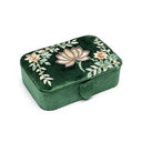 Sieraden- En Tarotdoosje Met Lotus Borduurwerk Fluweel Groen 11x15,5x5 cm