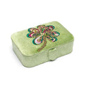 Sieraden- En Tarotdoos Fluweel Groen Met Klavertje Vier 11x15,5x5 Cm