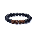 Armband Rudraksha Zaden En Zwarte Onyx 10mm