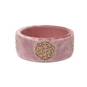 Sieradenbakje Fluweel Oud Roze Met Bloem Des Levens 11,5 X 4,5 Cm