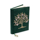Notitieboek Fluweel Groen Met Levensboom En Harten 20x15 cm