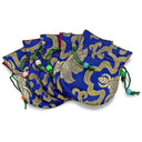 Tasje Voor Pendel En Sieraden Blauw Brokaat