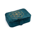 Sieraden Tarotdoos Fluweel Petrol Met Seed Of Life 11x15,5x5 cm