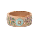 Sieradenbakje Fluweel Beige Met Bloemen 11,5 X 4,5 Cm