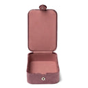 Sieraden / tarotdoos fluweel roze met godin -- 11x15,5x5 cm