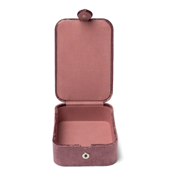 Sieraden En Tarotdoos Fluweel Roze Met Godin 11x15,5x5 cm