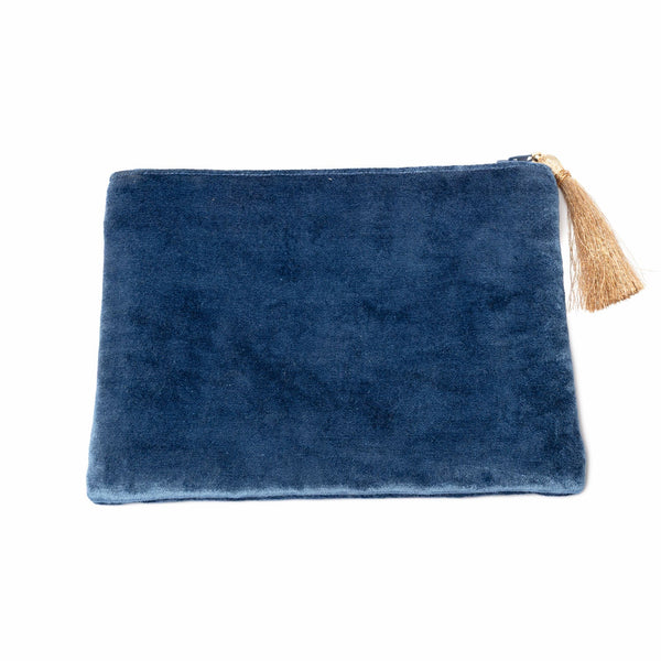 Etui Fluweel Blauw Met Maan 20x15 cm