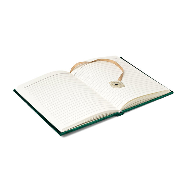 Notitieboek Fluweel Groen Met Tarot Oog 20x15 cm